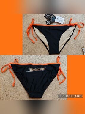 NWT G-III 4Her by Carl Banks NHL Anaheim Ducks String Bikini Bottoms.